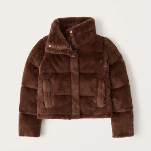 Abercrombie & Fitch Faux Fur Mini Puffer